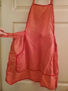 Red Polka Dot Kitchen Apron with Pockets